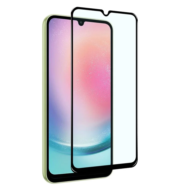 NORTHJO 2Pcs A+ Per Samsung Galaxy A24 4G (162,1 x 77,6 x 8,3 mm) Stampa in Seta 0,3 mm Vetro in Alluminio-Silicio 2,5D Altamente Resistente - Nero