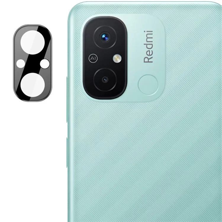 IMAK Camera Lens Protector for Xiaomi Redmi 12C 4G Tempered Glass Anti-Scratch Lens Film (Black Version)