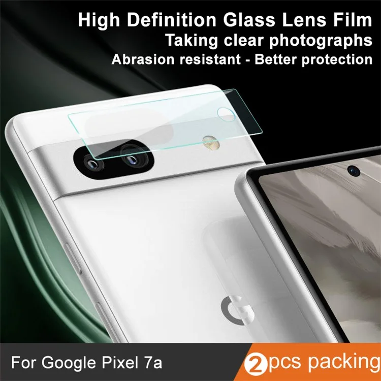 IMAK 2Pcs  /  Set for Google Pixel 7a Camera Lens Protector, Clear Tempered Glass Phone Lens Film