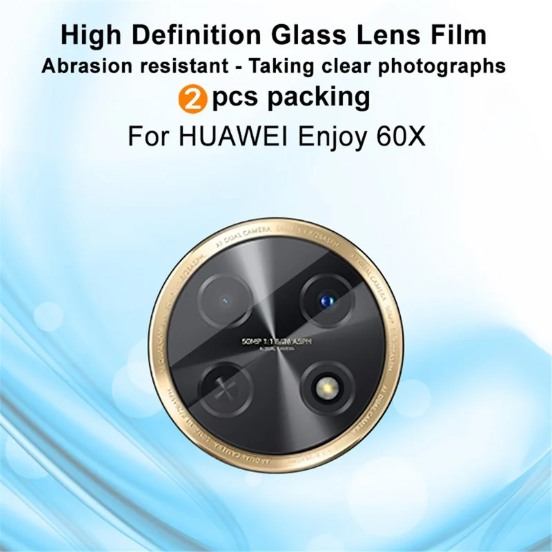 IMAK 2 шт. / Набор для Huawei Enjoy 60X / nova Y91 4G HD Clear Camera Lens Protector Tempered Glass Lens Film