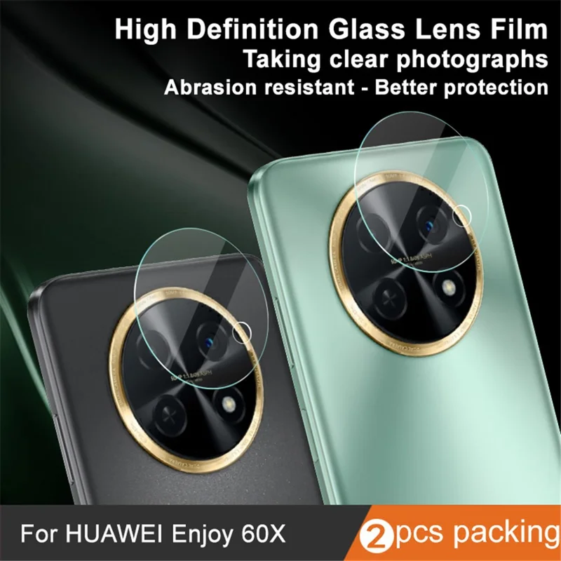IMAK 2 шт. / Набор для Huawei Enjoy 60X / nova Y91 4G HD Clear Camera Lens Protector Tempered Glass Lens Film