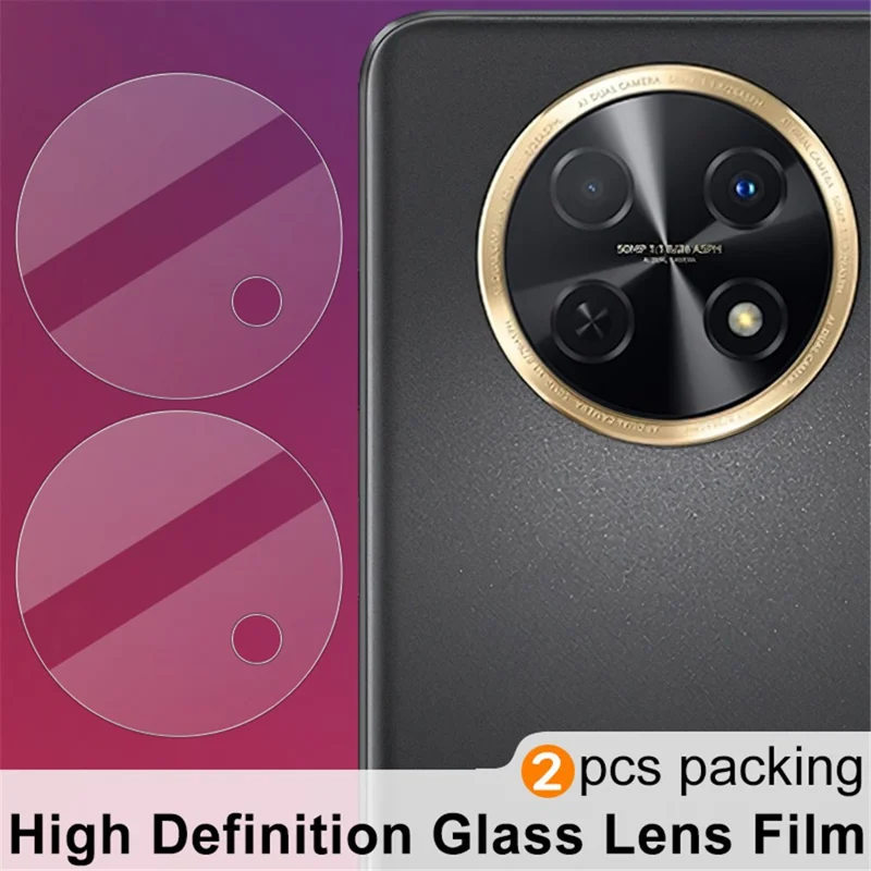 IMAK 2 шт. / Набор для Huawei Enjoy 60X / nova Y91 4G HD Clear Camera Lens Protector Tempered Glass Lens Film
