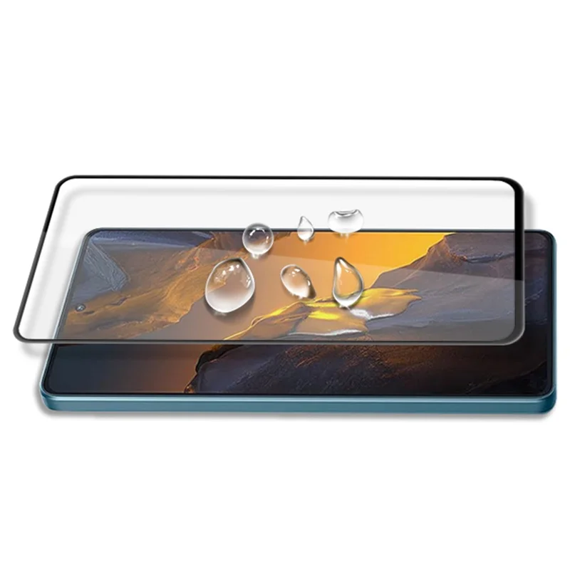 AMORUS 2Pcs Para Xiaomi Poco F5 5G / Redmi Note 12 Turbo Protector de Pantalla de Vidrio Templado con Impresión de Seda - Negro
