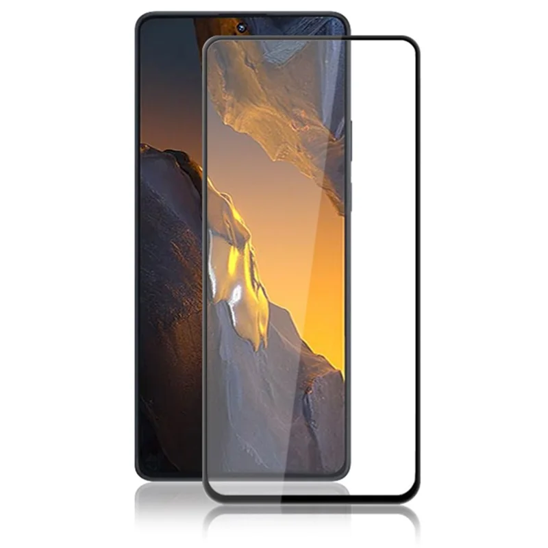 AMORUS For Xiaomi Poco F5 5G / Redmi Note 12 Turbo Tempered Glass Film Silk Printing Phone Screen Protector - Black