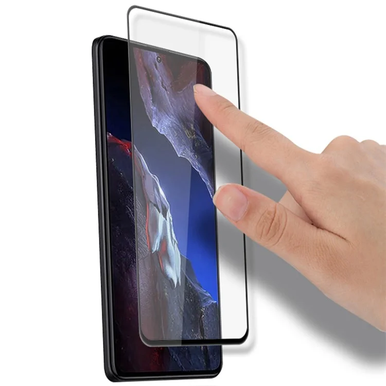 AMORUS 2Pcs Screen Protector for Xiaomi Poco F5 Pro 5G / Redmi K60 5G / K60 Pro 5G Silk Printing Tempered Glass Film - Black