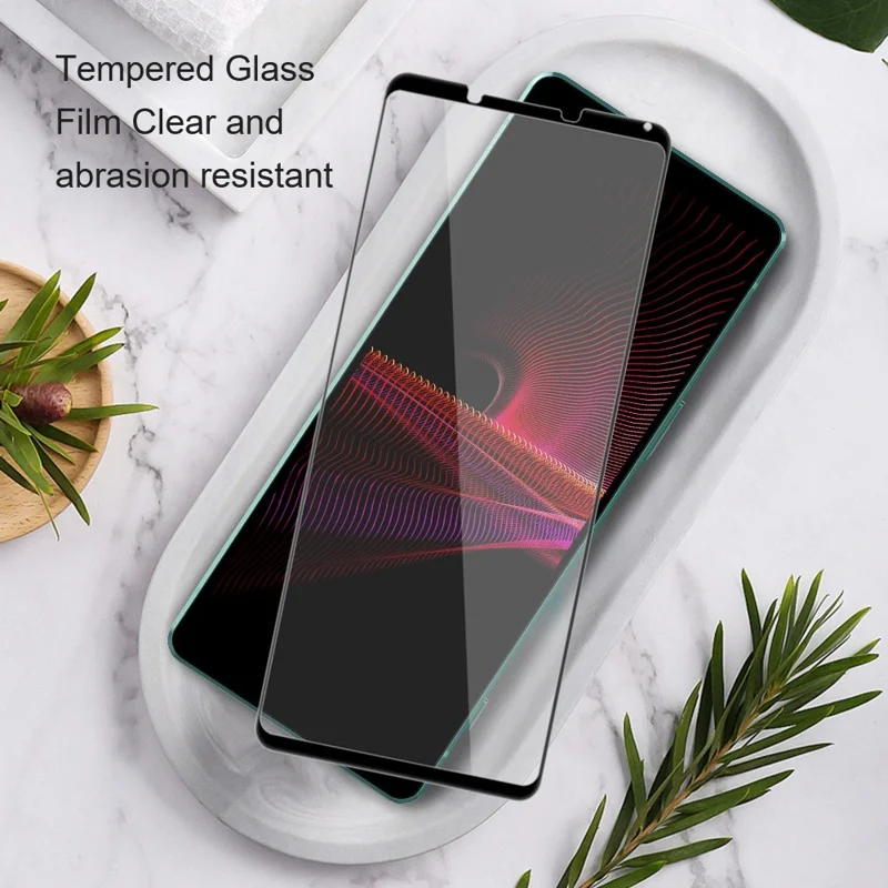 AMORUS 2Pcs For Sony Xperia 10 V Phone Full Screen Protector Silk Printing Tempered Glass Full Glue Film - Black