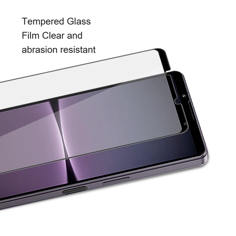 AMORUS Phone Screen Protector for Sony Xperia 1 V Full Glue Silk Printing Tempered Glass Full Cover Film - Black