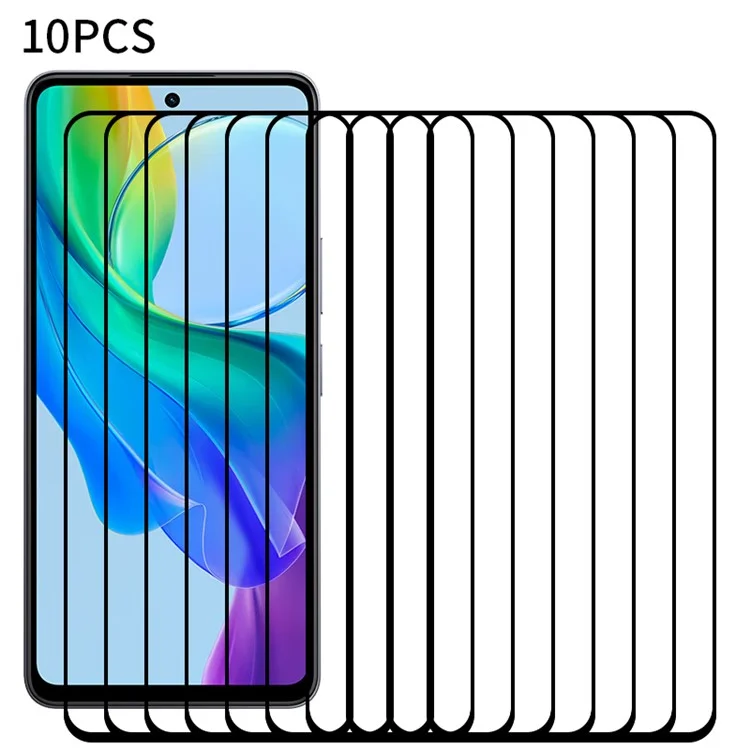 RURIHAI 10Pcs Secondary Hardening Screen Protector für vivo Y78 5G, Hochwertige Aluminium-Silizium-Glasfolie 2.5D 0.26mm