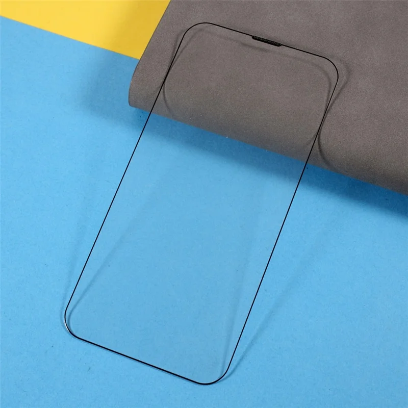 Para iPhone 15 Pro Max High Aluminium-silicon Glass Screen Protector Silk Printing Full Cover Film with Dust-proof Net