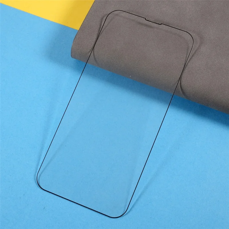 Para iPhone 15 Pro Max High Aluminium-silicon Glass Screen Protector Silk Printing Full Cover Film with Dust-proof Net