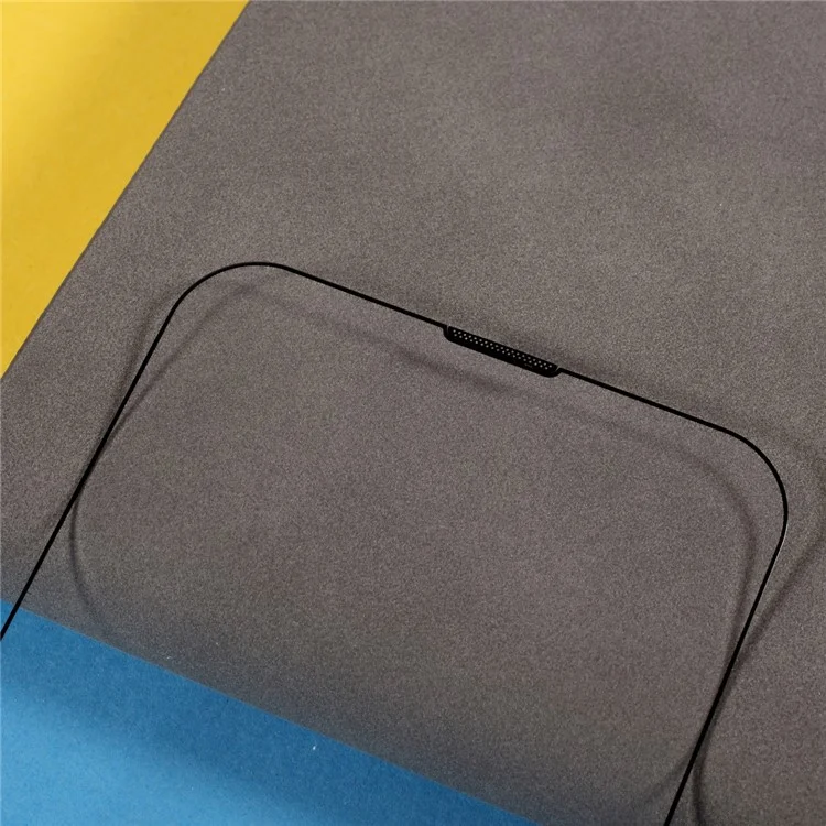 For iPhone 15 Plus Full Coverage Screen Protector Dust-proof High Aluminium-silicon Glass Silk Printing Film