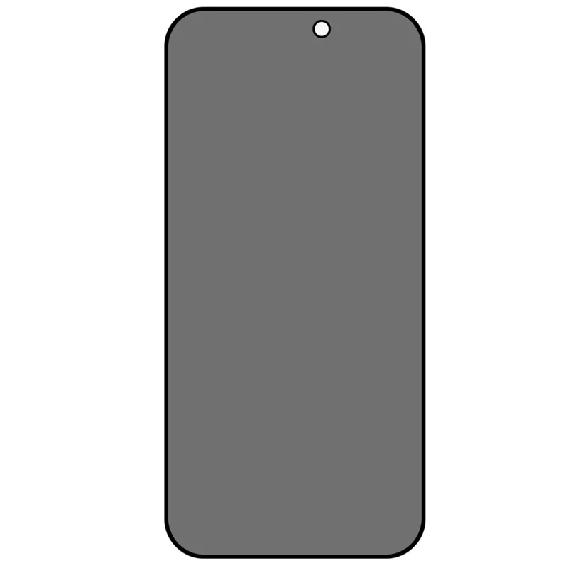 Para iPhone 15 Pro Max Protector de pantalla anti-espía Cobertura total Impresión de seda Película de vidrio templado con pegamento lateral 