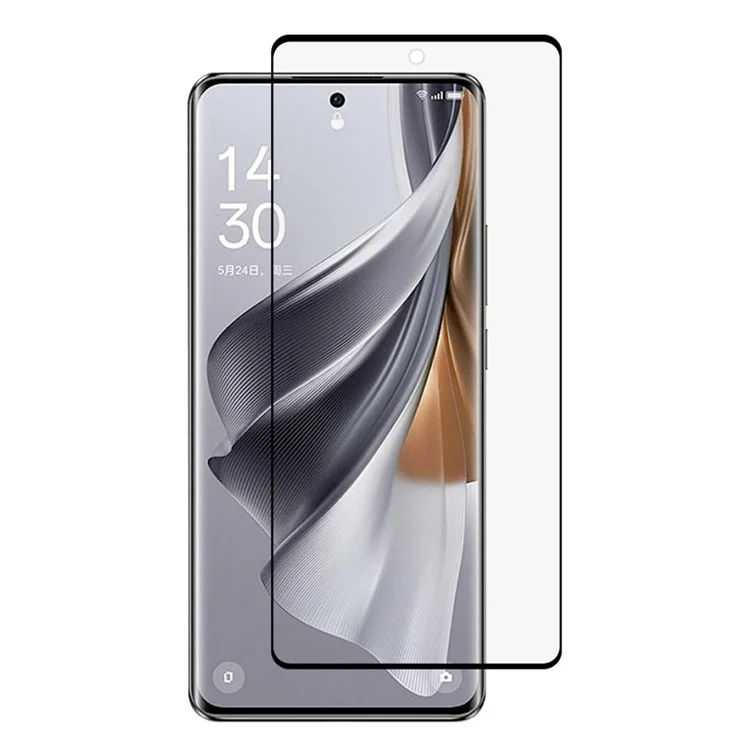 Para Oppo Reno10 5G (Global) / Reno10 (China) 5G Protetor de Tela de Vidro Temperado 3D Curvo Adesivo Lateral Filme Transparente de Cobertura Total