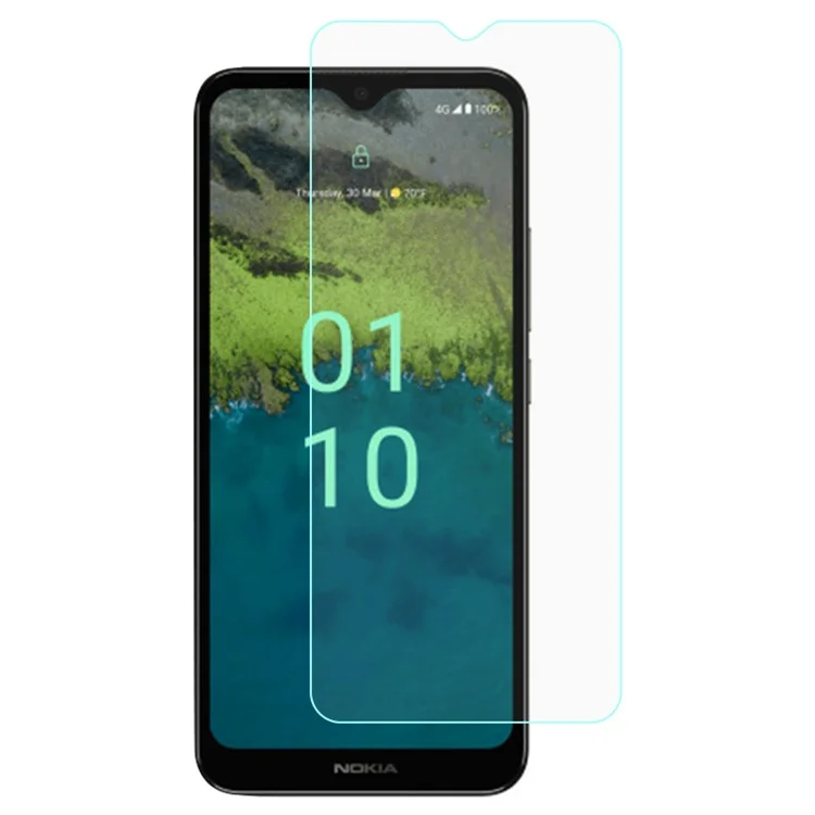 Para Nokia C110 Protector de Pantalla de Vidrio Templado 0.3mm Borde Arqueado Anti-explosión Película Ultra Clara