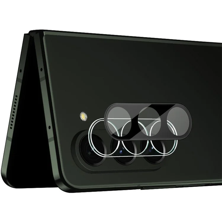 IMAK Camera Lens Protector for Samsung Galaxy Z Fold5 5G Tempered Glass Lens Film+Acrylic Lens Cap (Black Version)