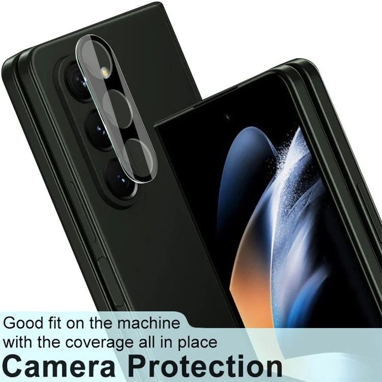 IMAK Camera Lens Protector for Samsung Galaxy Z Fold5 5G Tempered Glass Lens Film+Acrylic Lens Cap (Black Version)