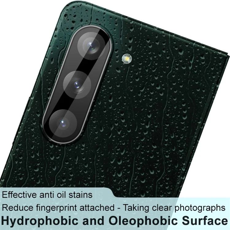 IMAK Camera Lens Protector for Samsung Galaxy Z Fold5 5G Tempered Glass Lens Film+Acrylic Lens Cap (Black Version)