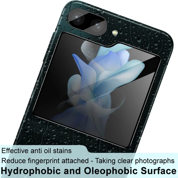 IMAK For Samsung Galaxy Z Flip5 5G Oleophobic Tempered Glass Camera Lens Protector Lens Film with Back Screen Film Set (Black Version)