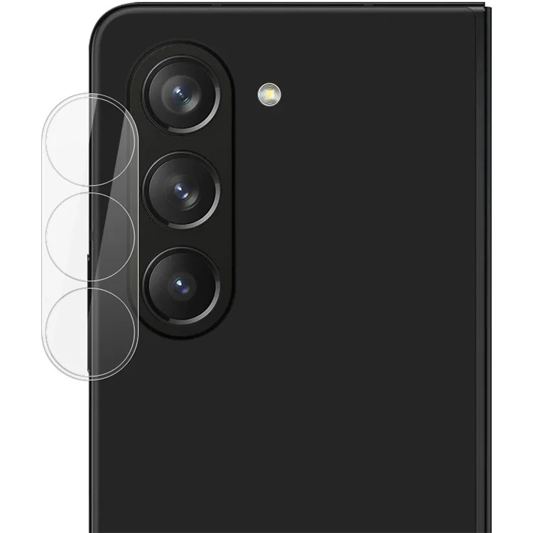IMAK Pour Samsung Galaxy Z Fold5 5G HD Clear Integrated Camera Lens Film Clear Tempered Glass Lens Protector + Acrylic Lens Cap