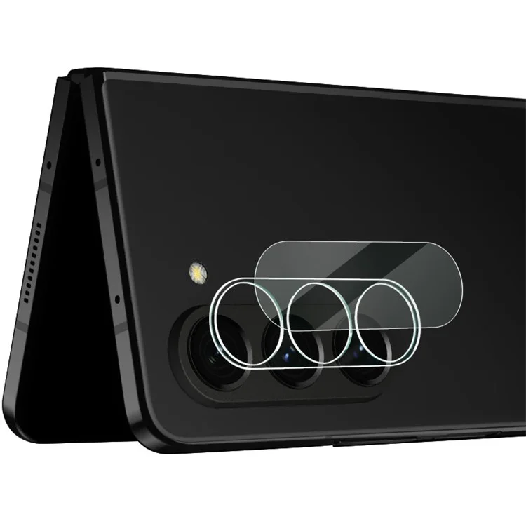 IMAK Pour Samsung Galaxy Z Fold5 5G HD Clear Integrated Camera Lens Film Clear Tempered Glass Lens Protector + Acrylic Lens Cap