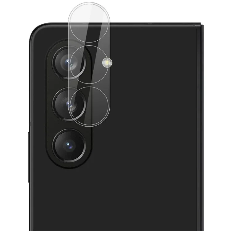 IMAK Pour Samsung Galaxy Z Fold5 5G HD Clear Integrated Camera Lens Film Clear Tempered Glass Lens Protector + Acrylic Lens Cap