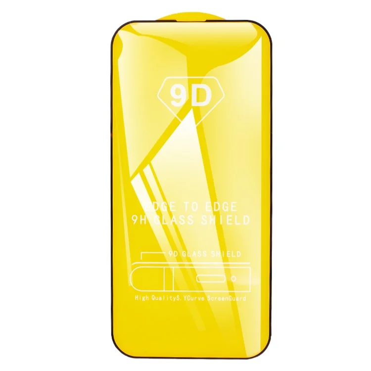 Protector de pantalla de vidrio templado para iPhone 15 Pro, cobertura completa, transparente, adhesivo lateral, película 9D
