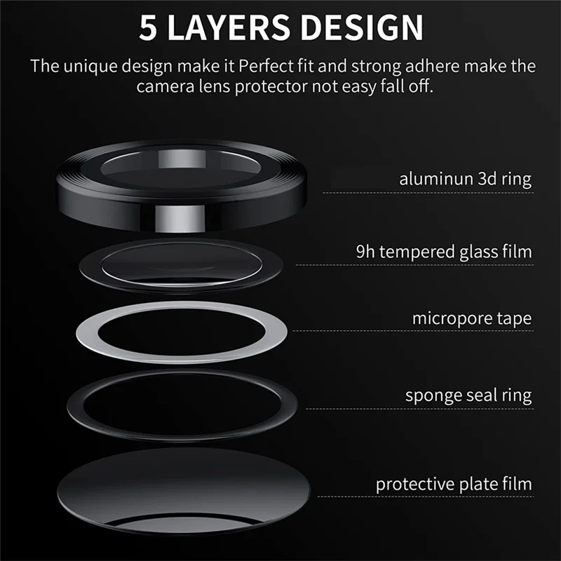 ENKAY HAT PRINCE Protezione per obiettivo della fotocamera per Samsung Galaxy Z Flip5 5G, vetro temperato + anello in lega di alluminio Coperchio posteriore per obiettivo Adesivo - Argento
