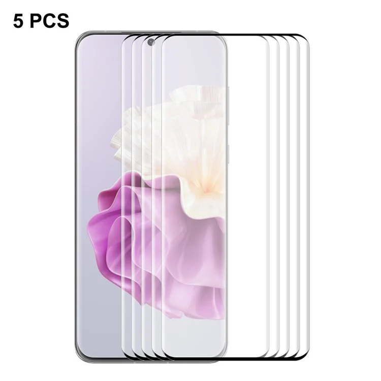 ENKAY HAT PRINCE 5PCS для Huawei P60 / P60 Pro / P60 Art Защитная пленка для экрана 3D Curved Tempered Glass Side Glue Full Cover Film