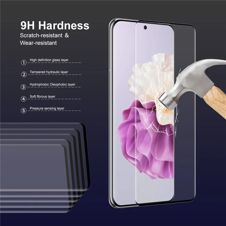 ENKAY HAT PRINCE 5PCS для Huawei P60 / P60 Pro / P60 Art Защитная пленка для экрана 3D Curved Tempered Glass Side Glue Full Cover Film