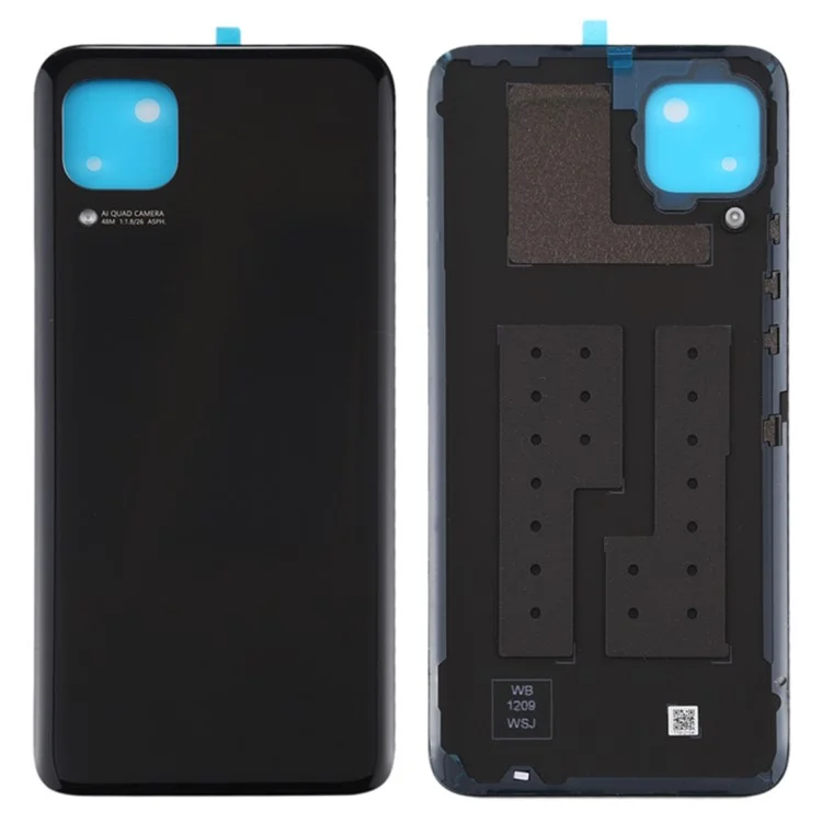 Para Huawei P40 Lite 4G Battery Cousing Con Pegatina Adhesiva + Cubierta de Lente de Cámara - Negro