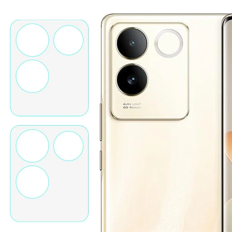 2Pcs For vivo S17e 5G Tempered Glass Camera Lens Protector 3D Arc Edge Ultra Clear Phone Rear Lens Film