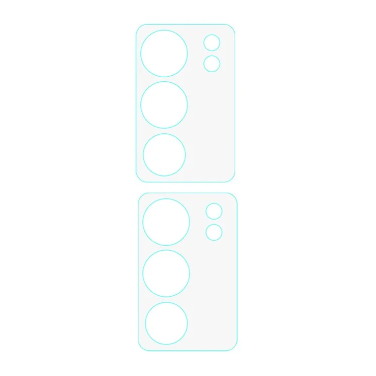 2Pcs Para vivo S17 Pro 5G Protetor de Lente de Câmera Borda de Arco 3D Anti-Arranhões Filme de Vidro Temperado de Lente de Telefone
