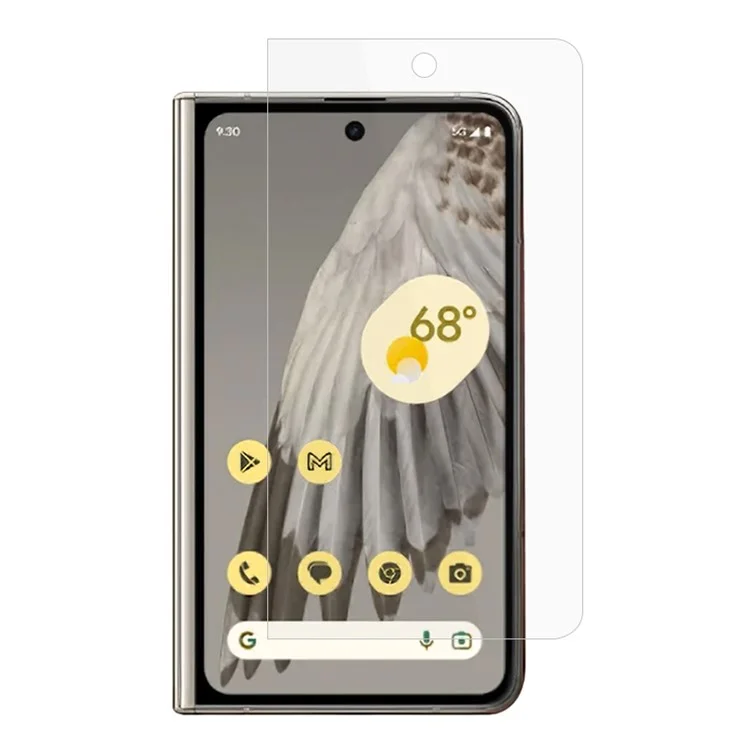 Para el protector de pantalla frontal del Google Pixel Fold, película de vidrio templado antideslumbrante de 0,3 mm de grosor y bordes curvados