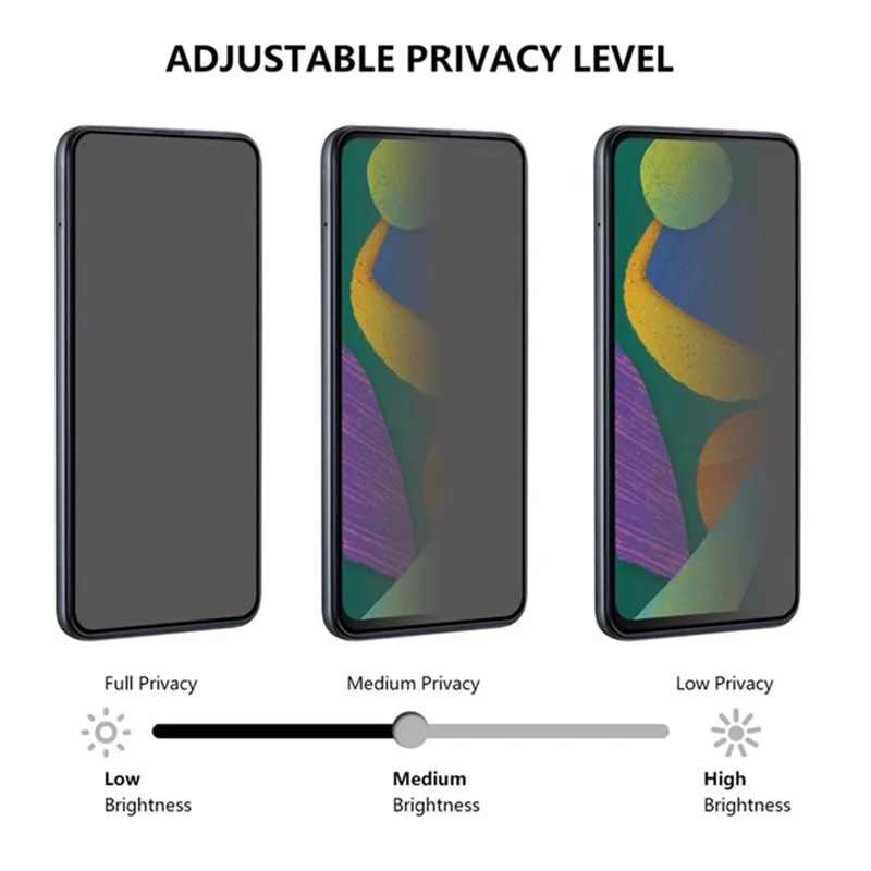 Für Samsung Galaxy A24 4G (162,1 x 77,6 x 8,3 mm) Anti-Spy Curved Full Screen Protector Black Edge Tempered Glass Anti-scratch Film