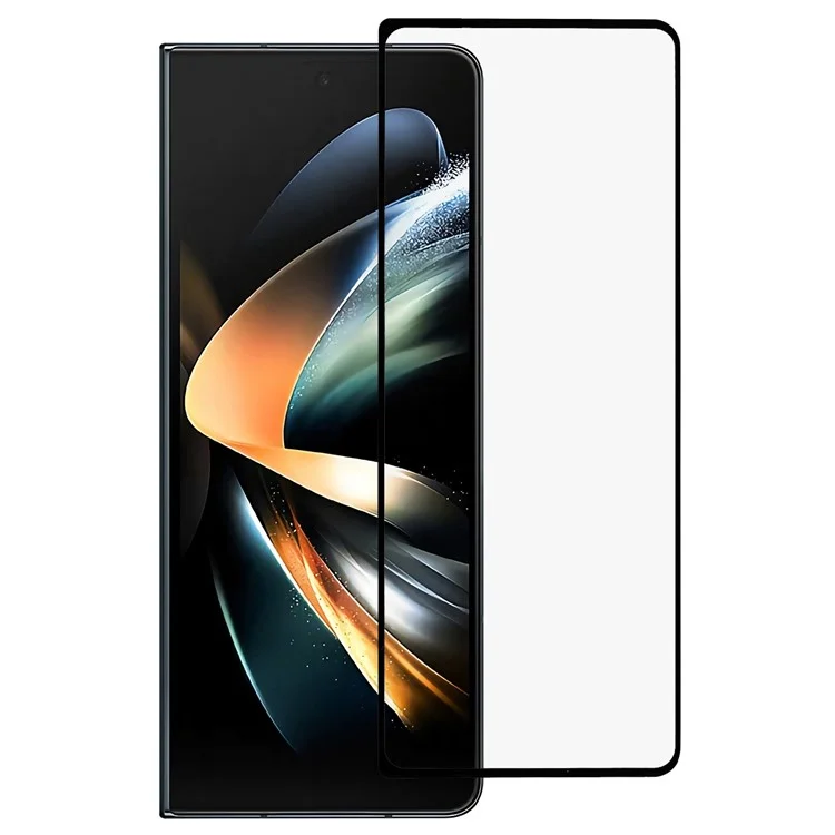 For Samsung Galaxy Z Fold5 5G / Z Fold4 5G Full Glue Outer Phone Screen Protector Tempered Glass Silk Printing Black Edge Film