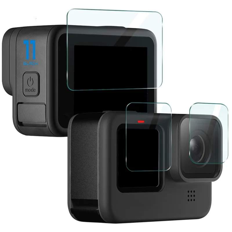 IMAK 1 Набор защитных пленок для экрана камеры для GoPro Hero 11 Black, закаленное стекло (передний экран+задний экран+объектив)