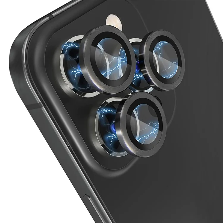 NORTHJO Para iPhone 12 Pro / 11 Pro Max / 11 Pro 1 Conjunto de Protetor de Lente de Câmera de Vidro Temperado Film de Lente com Anel de Metal de Veio CD - Preto