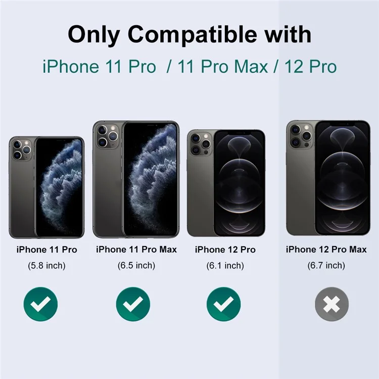 NORTHJO Para iPhone 12 Pro / 11 Pro Max / 11 Pro 1 Conjunto de Protetor de Lente de Câmera de Vidro Temperado Film de Lente com Anel de Metal de Veio CD - Preto