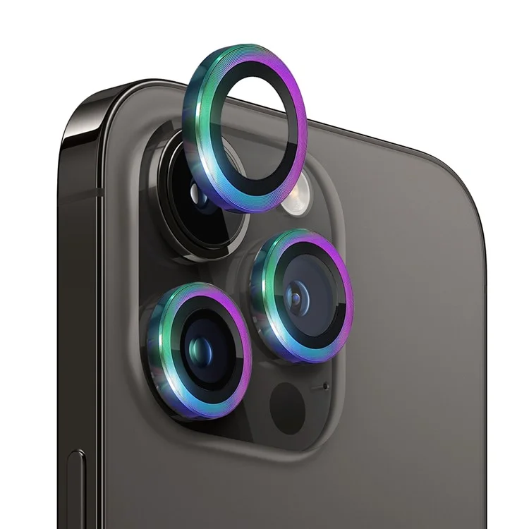 NORTHJO pour iPhone 12 Pro / 11 Pro Max / 11 Pro 1 Set Camera Lens Protector Verre trempé Lens Film avec CD Veine Anneau métallique - Coloré