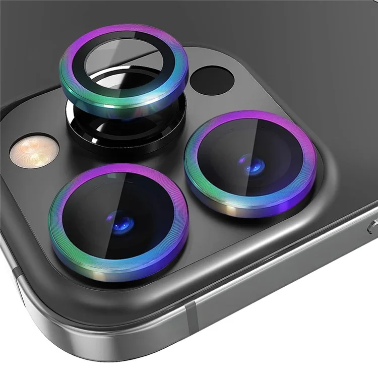 NORTHJO pour iPhone 12 Pro / 11 Pro Max / 11 Pro 1 Set Camera Lens Protector Verre trempé Lens Film avec CD Veine Anneau métallique - Coloré
