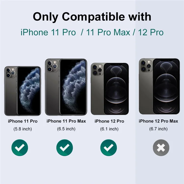 NORTHJO pour iPhone 12 Pro / 11 Pro Max / 11 Pro 1 Set Camera Lens Protector Verre trempé Lens Film avec CD Veine Anneau métallique - Coloré