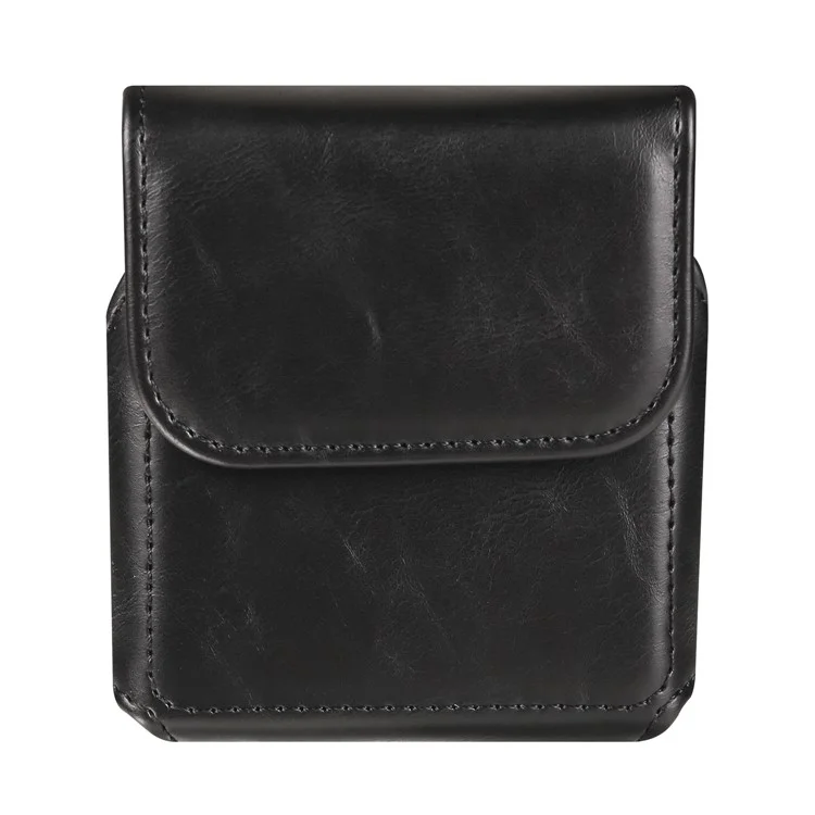 Per Samsung Galaxy Z Flip3 5G / Z Flip4 5G / Z Flip5 5G Crazy Horse PU Leather Phone Belt Bag Wasit Phone Holster Pouch - Nero