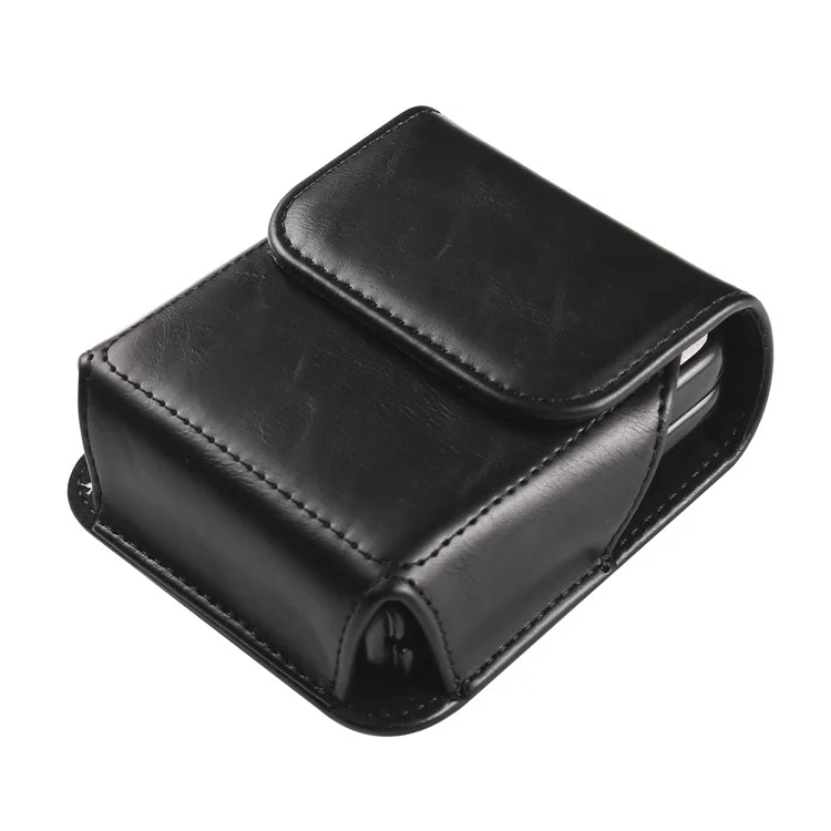 Per Samsung Galaxy Z Flip3 5G / Z Flip4 5G / Z Flip5 5G Crazy Horse PU Leather Phone Belt Bag Wasit Phone Holster Pouch - Nero