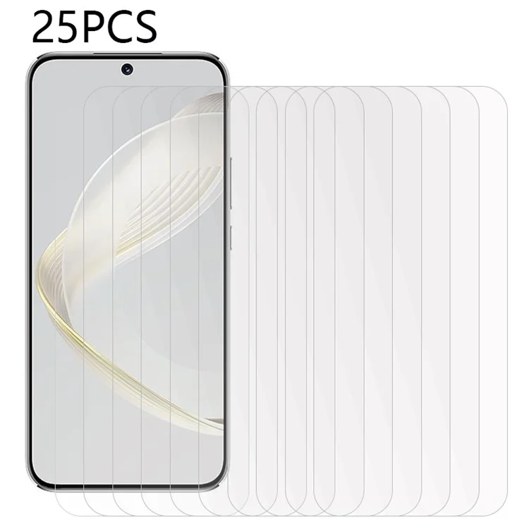 Compra a granel de 25 unidades para Huawei nova 11 / nova 12s 4G / nova 12 Lite 4G / nova 11i Película de vidrio templado Súper Pegajoso HD Claro Protector de Pantalla de Teléfono