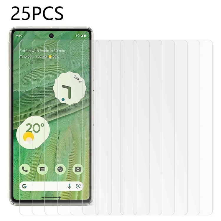 Compra a granel 25 piezas Protector de pantalla para Google Pixel 7 5G, película de vidrio templado HD transparente con pegamento completo para teléfono
