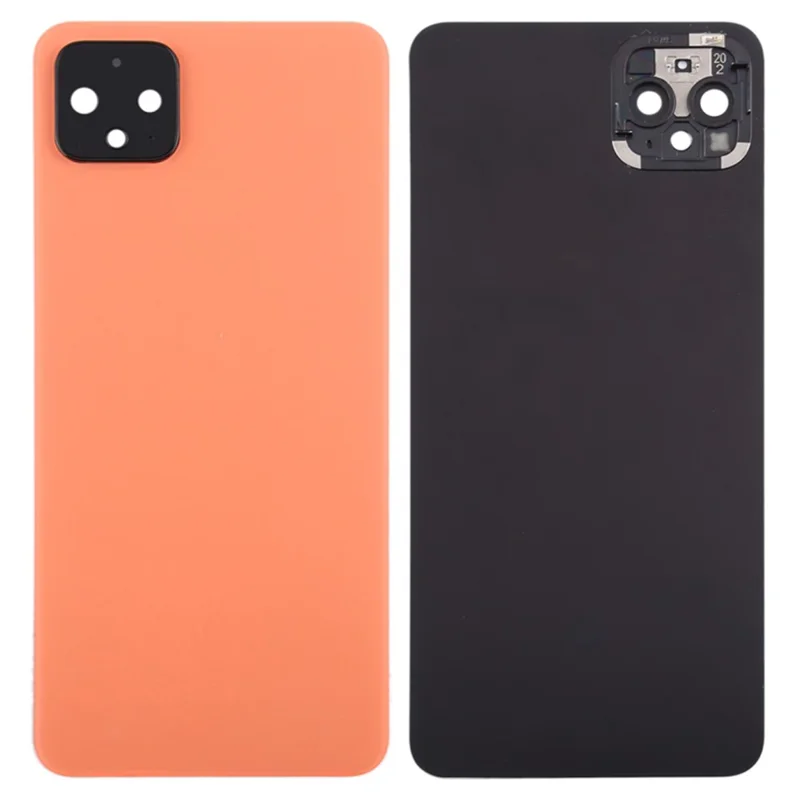 For Google Pixel 4 OEM Battery Back Cover Rear Door Housing Replacement with Camera Lens Ring Cover - Orange
