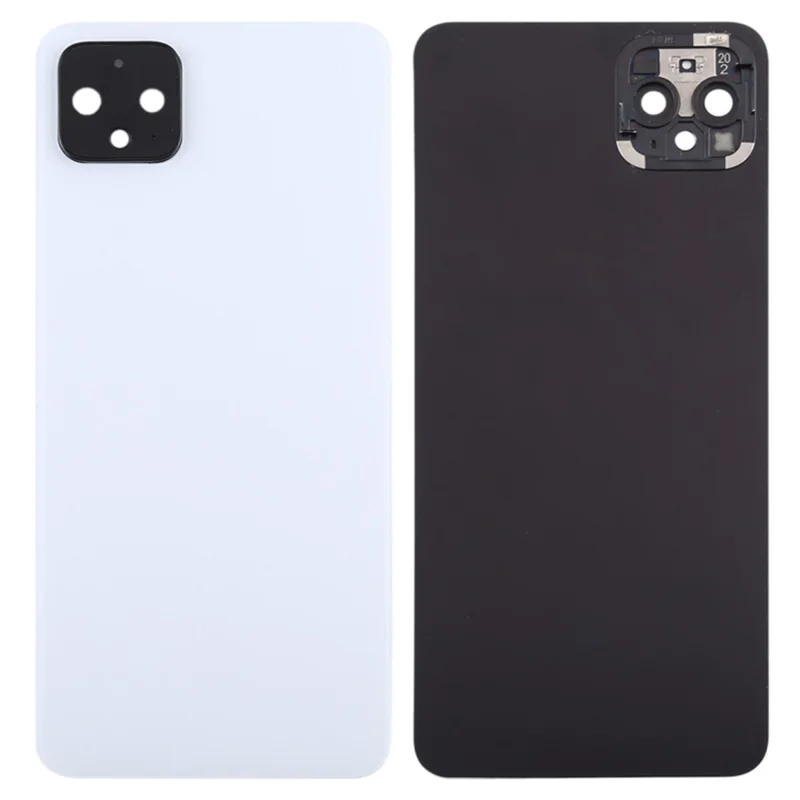 For Google Pixel 4 OEM Battery Back Cover Rear Door Housing Replacement with Camera Lens Ring Cover - White