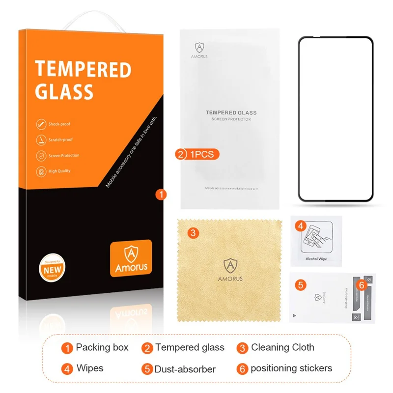AMORUS Pour Motorola Moto G72 4G Full Glue Tempered Glass Film Silk Printing HD Screen Protector - Noir