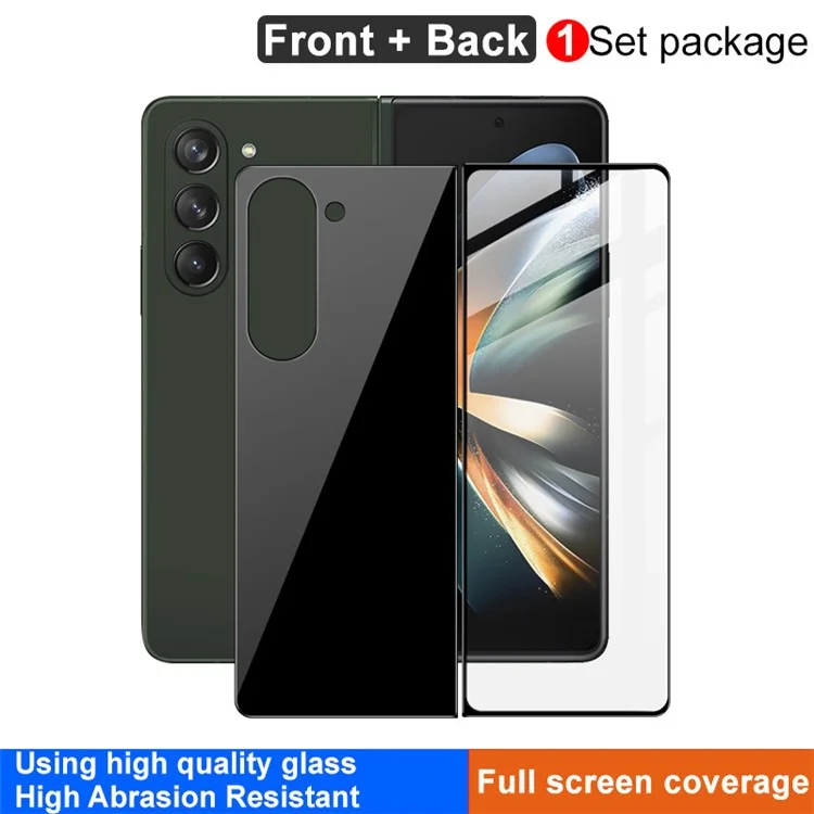 IMAK For Samsung Galaxy Z Fold5 5G 1 Set Front and Back Tempered Glass Full Screen Protector HD Clear Full Glue Film
