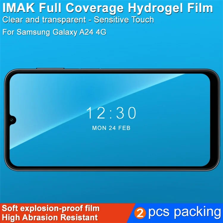 IMAK 2Pcs / Set Hydrogel Film III para Samsung Galaxy A24 4G (162,1 x 77,6 x 8,3 mm) Protetor de Tela de Telefone Transparente HD Soft TPU Screen Covering Film